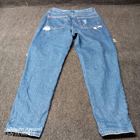 BDG‎ Urban Outfitters Jeans Women 31 Blue Mom High Rise Destroyed Distressed - Picture 3 of 11